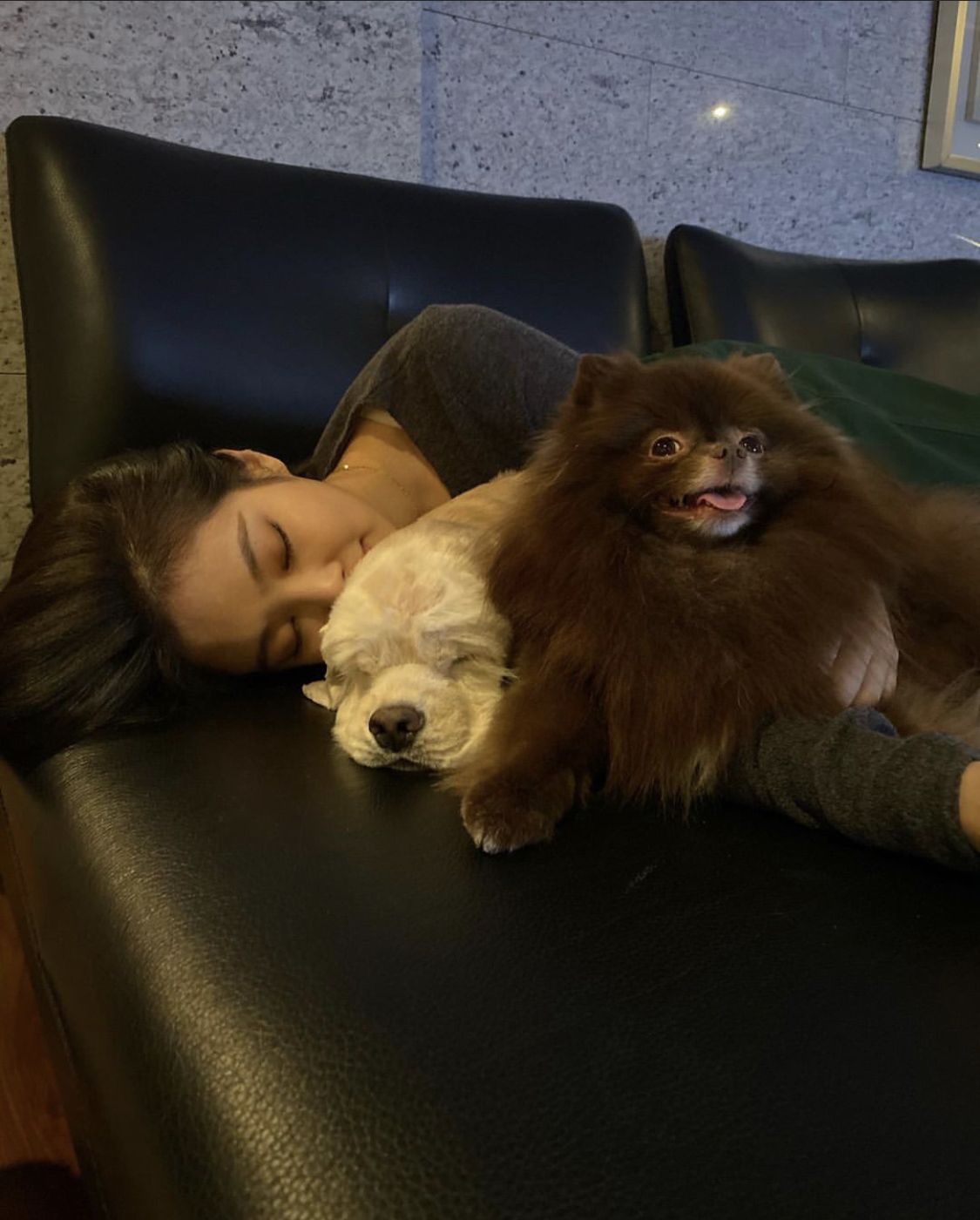 Jennie with Kai and Kuma